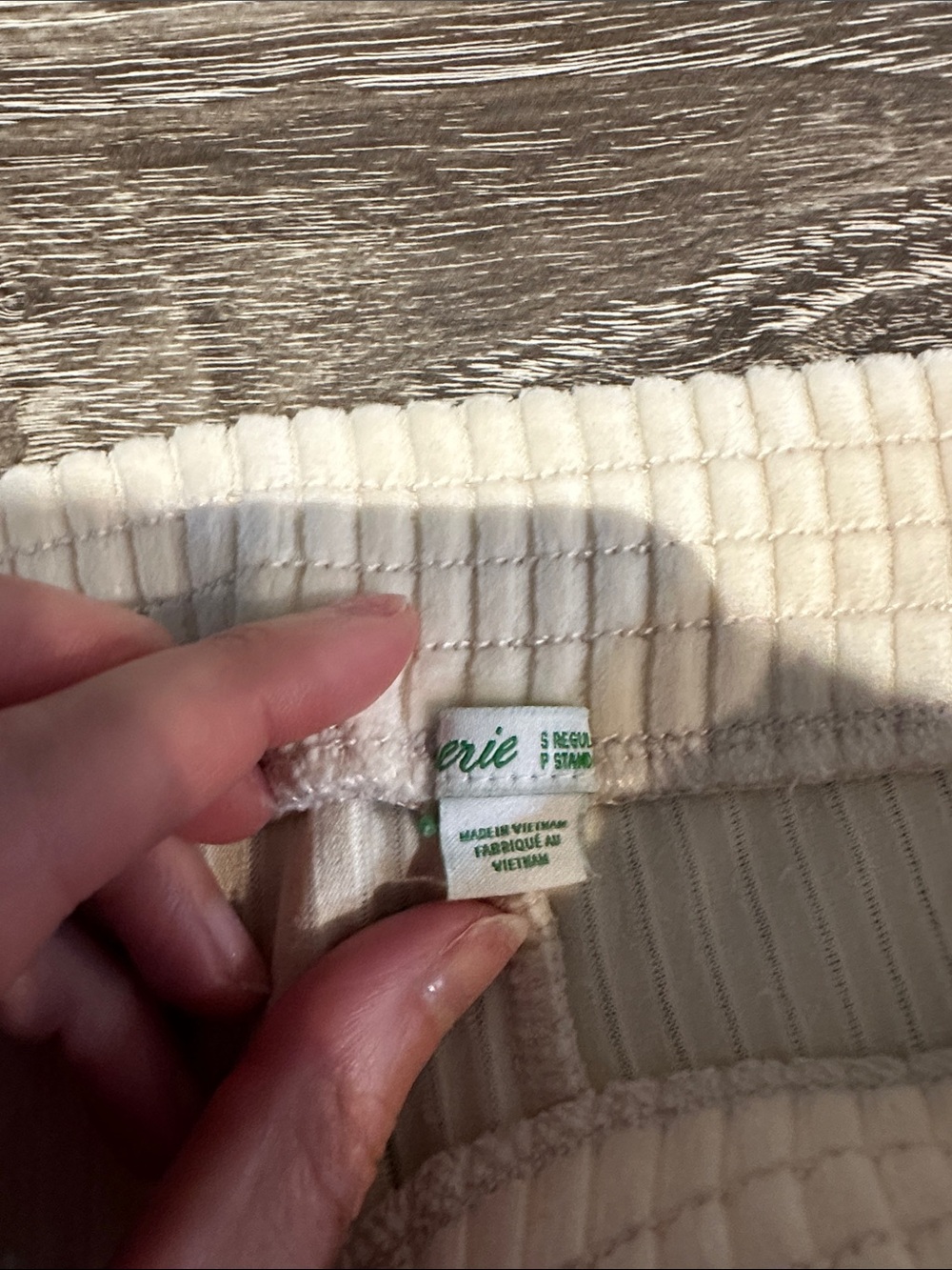 aerie Cream Ribbed Boot Cut Pants - Picture 2 of 2
